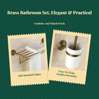 Brass Antique Bathroom Hardware Set, European Wall-Mount Kit