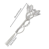 Bridal Bouquet Holder Crystal-Like Bouquet Handle with Tassel Easy to Carry Accessory for Brides, Florists, Weddings