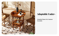 circular table with Beaded Curtain Sturdy & Stable Round Sofa Table Easy Assembly