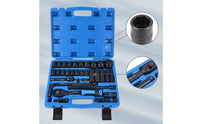 32 Pieces Socket Wrench Set Metric Socket Set with Case Deep Vehicle Tool Kit with for Mechanics, Home Mechanics, Automotive Repair, Garage