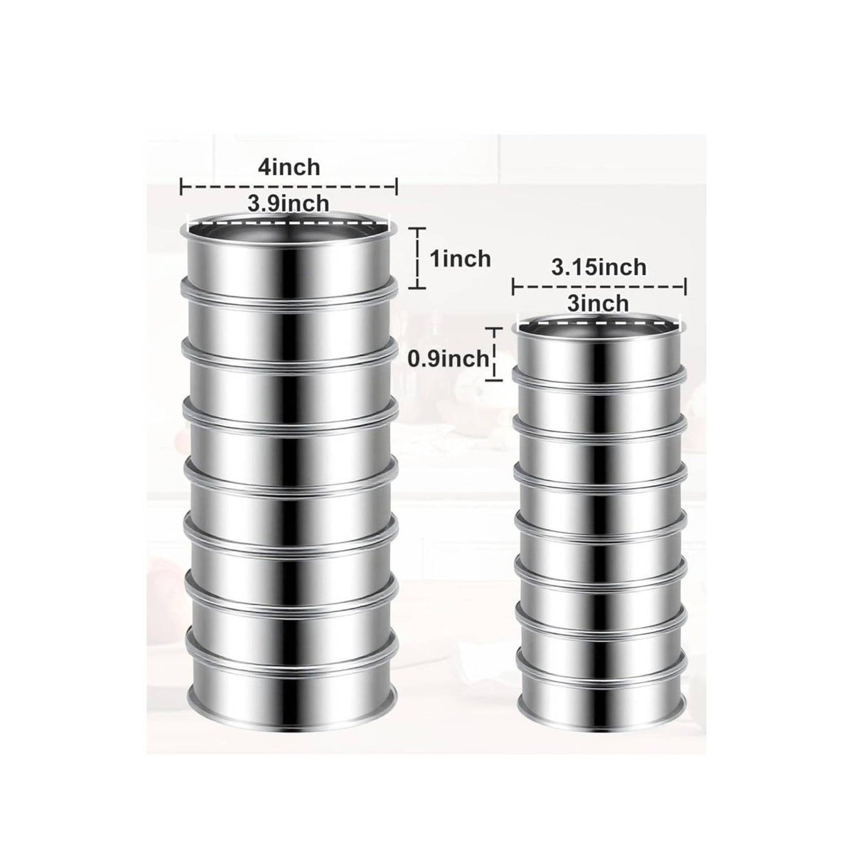 16 Pieces Stainless Steel Mousse Form Long-Lasting Mousse Form Food Grade