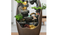 Rockery Waterfall Feature Tranquil Landscape Design Feng Shui Water Feature Misting Effect Bonsai Foliage Water Waterfall Feature
