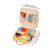 Wooden Toy Tool Set Colorful Wooden Educational Children Construction Set for Preschoolers