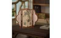 Traditional Chinese Desktop Decorative Screen Asian-Inspired Tabletop Folding Screen Oriental Panel Divider Miniature for Home Decorators, Collectors, Entryway, Bookshelf