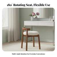 Rotating paded Seat 360-Degree Rotation Vanity Stool Curved support Support Soft and Comfortable for Women, Adults, Makeup Room