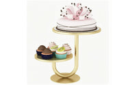 2-Tier Dessert Stand Metal Cupcake Display Stand Portable for Buffets