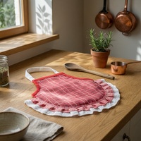 Chicken Saddle Apron Ruffled Trim Feather Protector Apron Contoured
