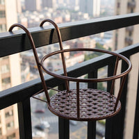Garden Fence Hanging Plant Basket for Balcony Planters for Railing, Iron Planter with Thickened Grid, Metal Hanging Fence Planters, Modern