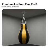 Pear Shaped Heavy Bag Microfiber Leather Hanging Punching Bag Solid Core Fighting Workout Tools for Pugilists, Fighting Artists, Home Gym, Garage