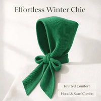 Hooded Scarf Hat, Women's Imitation Cashmere Blend, Warm Knit Scarf Hat, Winter  #variant:['Green']