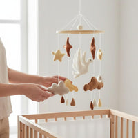 Felt Crib Mobile Handmade Nursery Hanging Toy Sleep Aid for Babies, Newborns