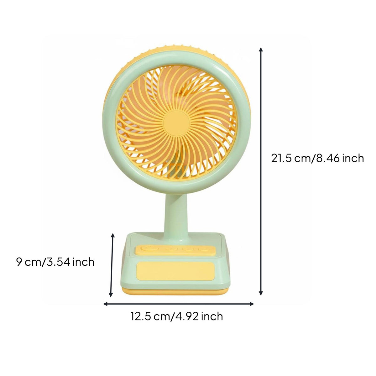 USB Rechargeable Fan 3-Speed Adjustable USB Desk Fan for Bedroom, Students, Kids