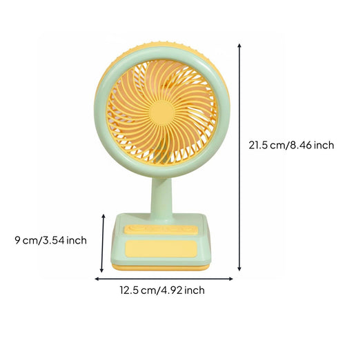 USB Rechargeable Fan 3-Speed Adjustable USB Desk Fan for Bedroom, Students, Kids