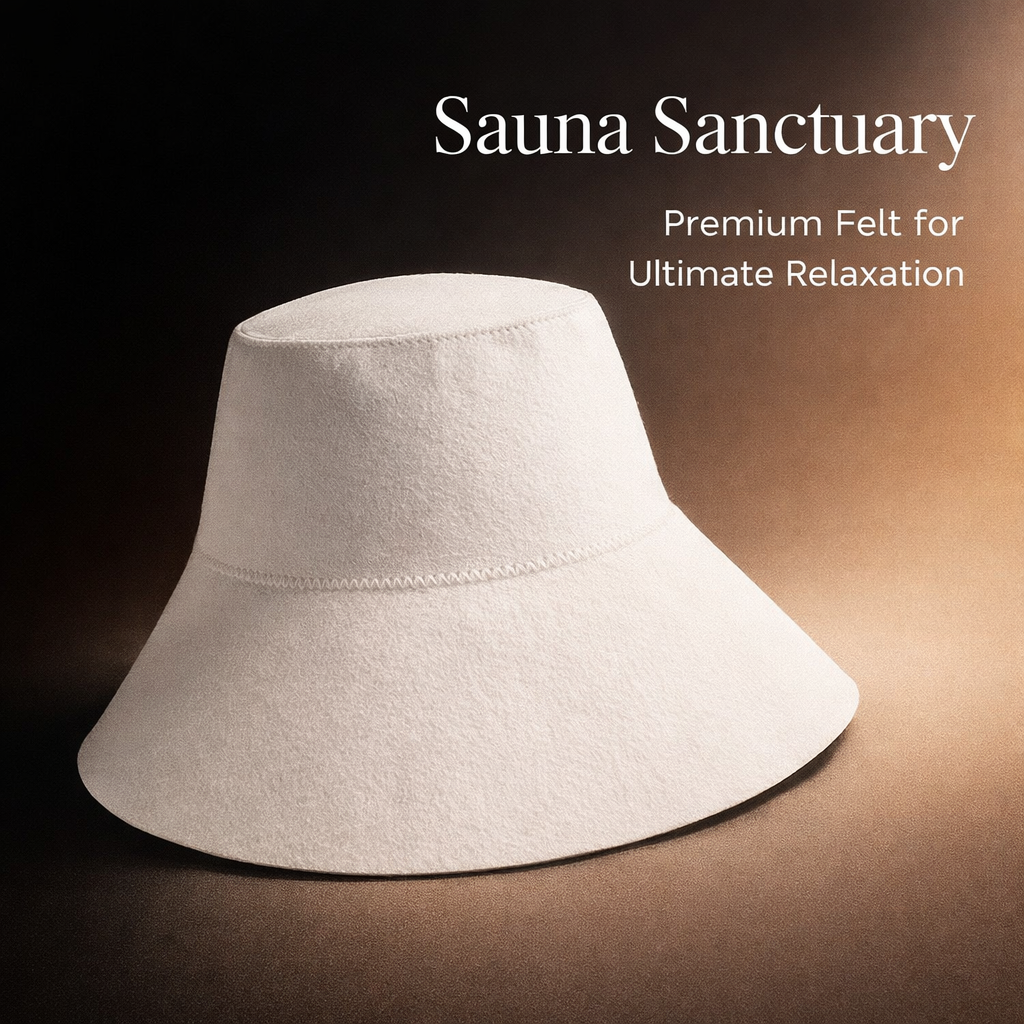 Sauna Hat for Women and Men with Thick Felt Heat Protection, Handmade Cap for Steam Bath and Spa, Water Absorbent Bathroom Accessories