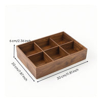 Wooden Storage Divider Box Sturdy Multi-Compartment Wooden Tray Sleek
