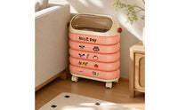 Rolling Trash Bin Modern Wastebasket Smooth for Bathroom, Bedroom