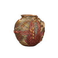 Decorative Flower Pot Textured Surface Tabletop Planter 3D Design