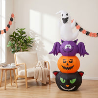 Bright Stacked Halloween Inflatable Lighted Inflatable Pumpkin Outdoor Yard Decoration Glowing for Lawn