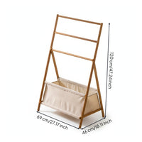 Folding Clothes Rack with Basket Portable Triangular Frame Garment Rack