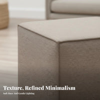 Upholstered Cube Ottoman interlocking Design Footrest adaptable Use for Living Room
