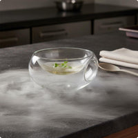 Side Opening Glass Bowl Transparent Glassware Frosted Vessel Easy to Clean Tableware for Banquet, Bar