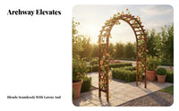 Wooden Garden Arch Outdoor Trellis Arbor Rose Support Solid Wood Weather Resistant Structure Metal Reinforced Suitable for Homeowners Event Planners Pathway Entrance Courtyard Patio