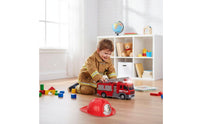 Realistic Design Firefighter Toy Set Water Spray Function Firefighter Gear Toy Set Adjustable Helmet Fire Chief Outfit with Accessories Lights and Sounds for Toddlers, Halloween