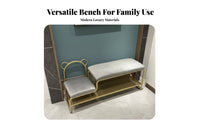 Boucle Entryway Bench Modern Design Long Stool Light Luxury Design Easy-Clean Cover for Children, Homeowners, Living Room