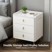 3-Drawer Nightstand Easy to Clean 3-Drawer Cabinet Italian Look for Guest Room