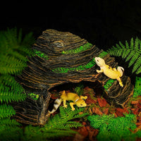 Textured Rock-like Snake Hide for Aquatic Tank, Turtle Tank Basking Area and Snake Hide, Dark Dark Gray Standalone Reptile Habitat Decor