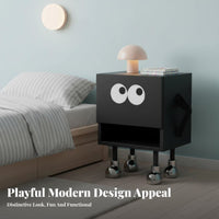 Robot-Shaped Nightstand Long-Legged Bedside Table Narrow silhouette for children, Teens