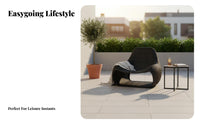 Low-Outsideside Line Woven Chair Minimalist Design Woven Contoured Armchair Weather-Resistant Breathable Weave for Garden, Patio