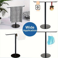 Stainless Steel Standing Toilet Paper Holder, Black, Round, Powder-Coated