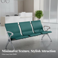 Thickened Seat Hospital Waiting Room Bench Sturdy Steel Frame PU Leather Waiting Bench Heavy Duty Airport Gang Chair Long-Lasting for Patients, Visitors, Travelers, Bus Station, Bank, Salon