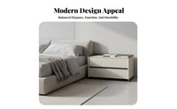 2-Drawer Storage Cabinet Minimalist Design Nightstand Rounded Corners for Office