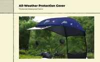 Electric Motorcycle Rain Cover, Sunshield Umbrella, Windproof and Rainproof E-Bike Cover, Universal Fit, Thickened and sturdy Shelter