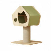 Small Cat Climbing Frame Space-Saving Cat Clawing Post with Bed Easy to Assemble Pet Furniture for Kittens, Indoor