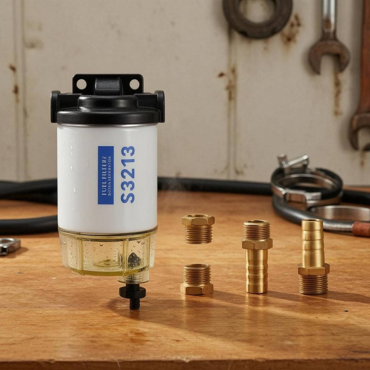 Outboard Engine Fuel Filter Marine Fuel Water Separator Threaded Filter Housing for Boat Owners