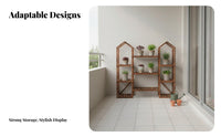 Multi-Level Planter Stand Artistic Design Tree-Shaped Pot Stand Space-Saving Easy Assembly for Gardeners, Office