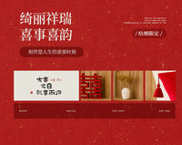 Pair of Red Wedding Couch Cushions with Chinese Wedding Characters, New Chinese Style