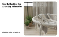 Tassel Hanging Chair Boho & Design Tasseled Macrame Lounger Relaxing Suspended Seating for Home Decorators, Readers, Balcony, Living Room, Bedroom