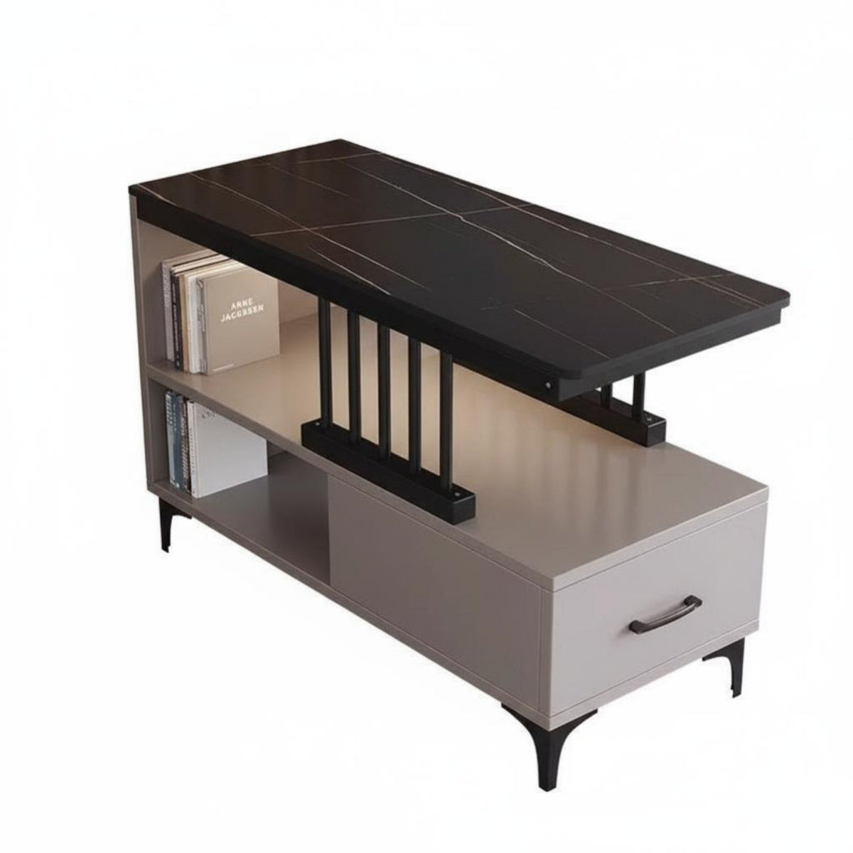 C-Shaped End Table Movable C-Shaped Tray Table Space-Saving Home Furnishing for Apartment Dwellers, Homeowners, Living Room, Bedroom