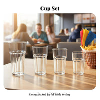 Long-Lasting Octagonal Water Cup Lightweight Plastic Tumbler Stackable for Restaurant Owners, Party Hosts, Cafeteria, Parties, Everyday Use