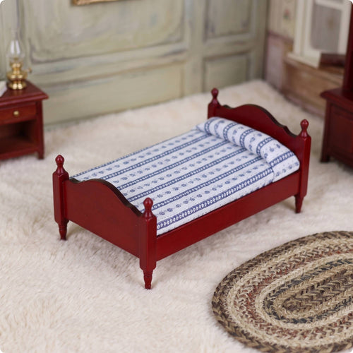 1:12 Scale Dollhouse Bed Wooden Dollhouse Single Bed Classic Furniture for Collectors, Hobbyists