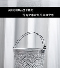 泰国进口金属冰酒桶手工心形纹香槟桶家用红酒冰桶酒吧ktv冰块桶