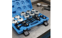 28 Pieces Heavy Duty Universal Bushing Removal Tool Set Sturdy Bushing Removal Installation Tool Portable Storage Case Universal Press and Pull Sleeve Kit for Auto Technicians, Mechanics, DIY Enthusiasts
