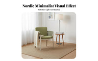 Upholstered Slat-Rear Armchair Nordic Design Dining Chair Modern Design Easy Assembly for Readers, Balcony, Bedroom, Small Areas