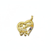 Mom Necklace Charm Micro Pave Setting Mom Heart Necklace Charm Sweet Gift