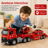 Vehicle Toys, Transport Truck with Toy Helicopter, Toy Cars for Kids 4-6 Years Old, Interactive Simulation Game
