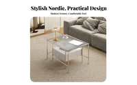2 Pieces stackableing Coffee Table Set With Storage Drawer Living Room Furniture